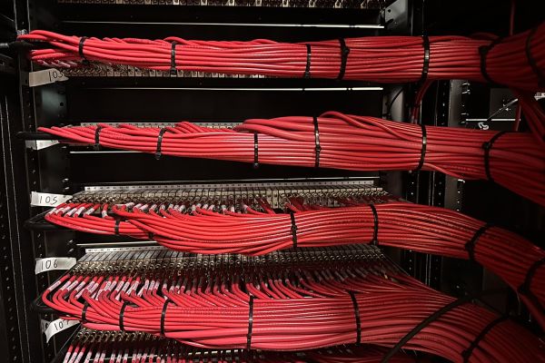 Organized Red Audio Cables