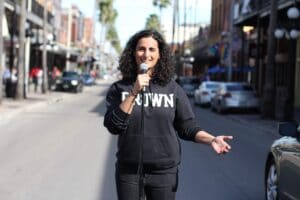 Shereen Kassam hosting tv broadcast